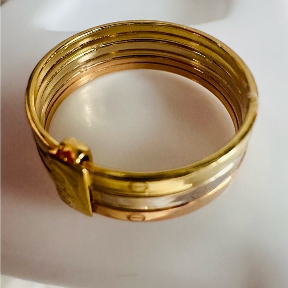 Tricolor Ring. 💛 Real 18(18k) Karat Solid Gold Jewelry - Picture 7 of 8